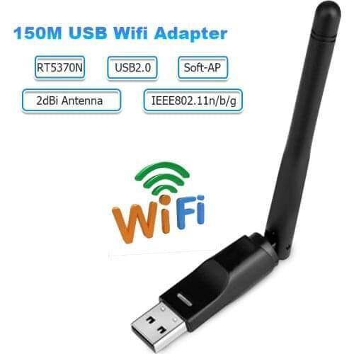 RT5370 USB Wifi Adapter 150Mbps Wireless Network Card USB Wifi Antenna Adapter Wifi Receiver Transmitter Soft-AP Drop Shipping
