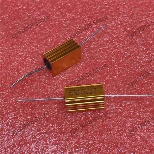 RX24-5W 6R 6RJ Power Metal Shell Case Gold Aluminium Case Wirewound Resistor 5W 6ohm 5% Automobile LED lamp resistors