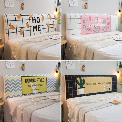 Cute Headboard Cover Kid Room Decoration Elastic Cartoon Bed Head Cover Nordic Bed Head Back Protector Bedside Cover Home Decor
