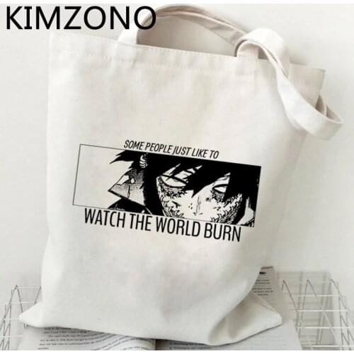My Hero Academia Dabi shopping bag recycle bag cotton canvas bolsas de tela grocery bag reciclaje fabric ecobag sacola cabas