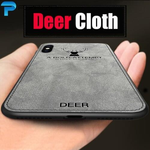 Fabric Deer Cloth TPU Case For For iPhone XS Max X XR Shockproof Cover for iPhone 11 Pro Max 7 8 Plus 6 6s Plus Silicone Fundas