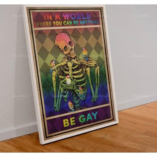 In a world where you can be anyone, interesting skull posters, queer art prints, canvas posters for home decoration