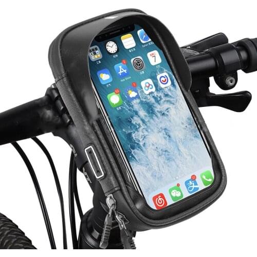 Bicycle mobile phone holder bag waterproof touch screen mobile phone bag riding car front bag on the tube mountain bike bag