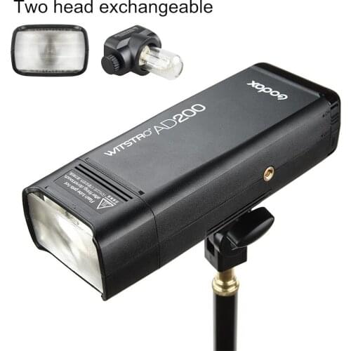 Godox AD200 200Ws 2.4G TTL Flash Strobe 1/8000 HSS with 2900mAh Battery and Bare Bulb/Speedlite Flash Head For Nikon Sony Camera