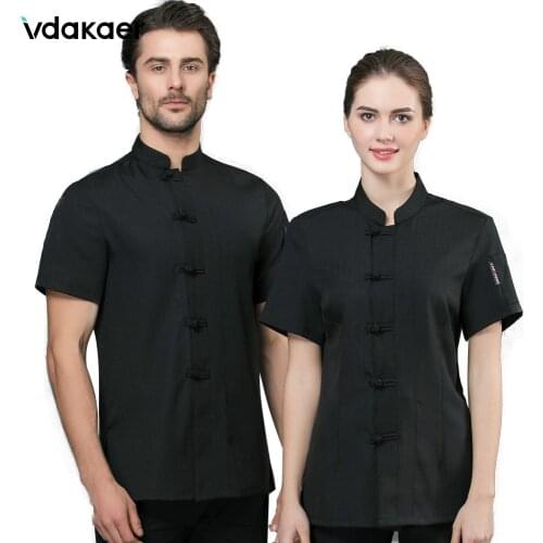 High Quality Chef Uniforms Clothing Short Sleeve Men Food Services Cooking Clothes Big Size Uniform Jackets Hotel Overalls