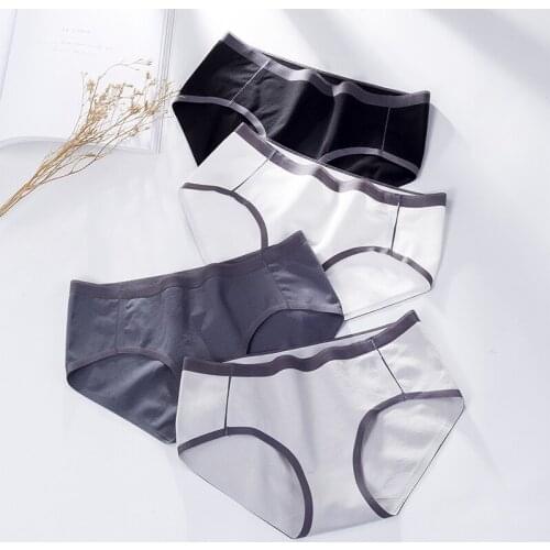 AWAYTR Cotton Mid-Waist Fresh Style Panties Briefs For Ladies Women Soothing And Breathable Trendy Triangle Lingerie