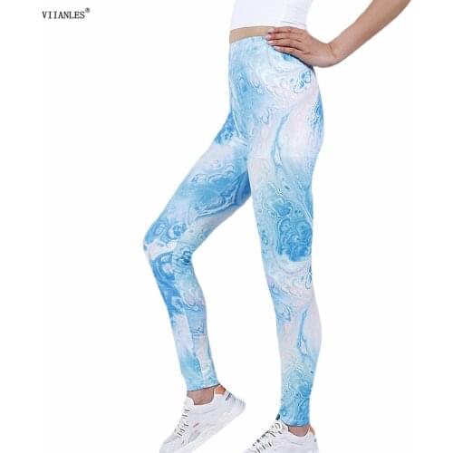 VIIANLES Women Floral Printed Fitness Leggings Exercise Flower Female Elastic Leggins Gym High Waist Pants Sexy Push Up Trousers