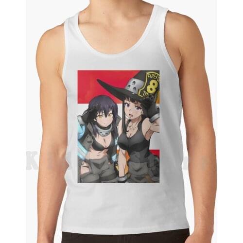 Fire Force Tamaki Kotatsu And Maki Oze tank tops vest 100% Cotton Special Fire Force Company 8 Manga Anime Enen No