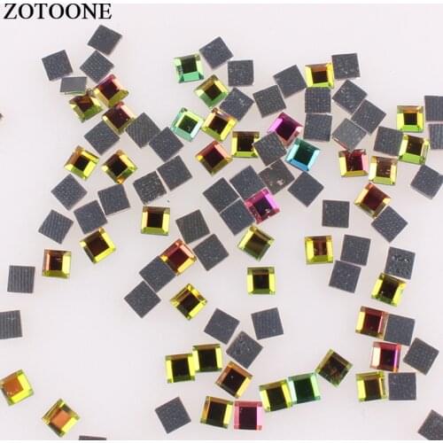 ZOTOONE DMC 4*4CM Hotfix Rhinestones For Clothes Crystals Strass Applique Flatback Rhinestone Stickers Decoration Nail Art E