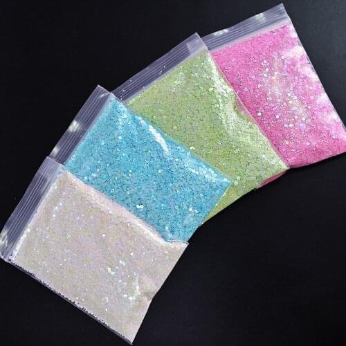 10g/bag Oil-Paint Nail Art Glitter Flakes 4 Color Mix Hexagon Chameleon Chunky Sequins Accessories Manicure Decorations TG#36