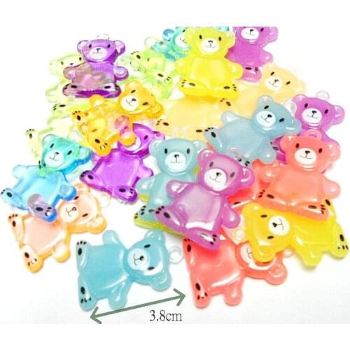 10pc bear Bead Charm Fashion Girl Kids Jewelery Chip Necklace Vintage Cup Cake Topper Decoration DIY Home Craft