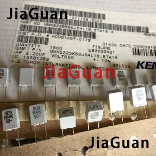 10PCS NEW EVOX MMK5 2.2UF 50V p5mm film capacitor MMK 225/50V audio 225 hot sale 2.2UF/50v 2200NF 2U2 MMK5225K50J 2.2uF/50V