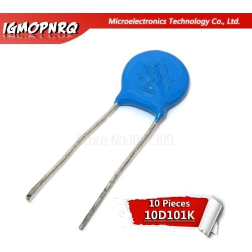 10pcs varistor 10D101K 100V piezoresistor 10D101