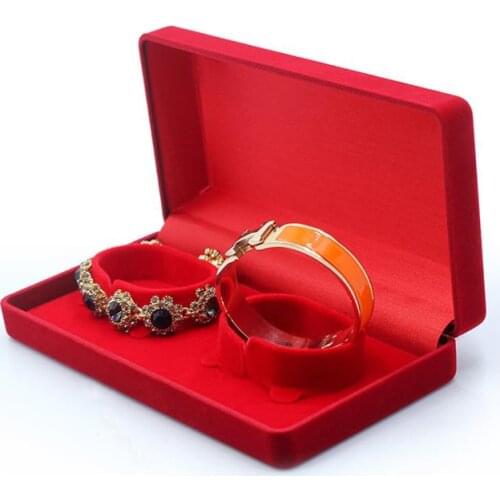 30pcs Superior Red Velvet Double Bracelet Box Bangle Anklet Storage Case Wedding Jewelry Packaging Gift Boxes SN1326