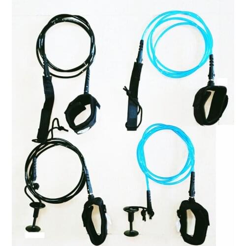 6 feet 5.5MM-7mm Surfboard Leash TPU Double Swivels Straight Safe Rope Water Sports SUP surf leash surfing paddle board