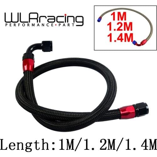 AN10 1M/1.2M/1.4M Stainless Steel Brained Oil Hose Line Hose Tube With Straight 90 Degree Swivel Hose End Fitting Installed