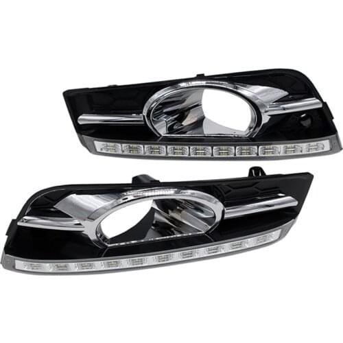 Car LED Daytime Running Light With Fog Lamp Hole Turn Signal Dimmed Light DRL For Chevrolet Cruze (2009-2012) Free shipping