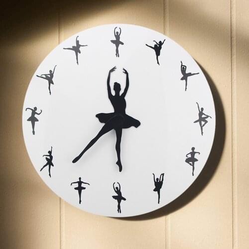 Ballet Wall Clock Modern Design Wall Clocks Ballet Dancer Charming Ballerina 3D Wall Clock Decor Unique Gift for Ballerina