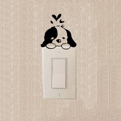 Black Vinyl Wall Decal Decor Switch Sticker Cartoon Pet Dog Sticker 3SS0021