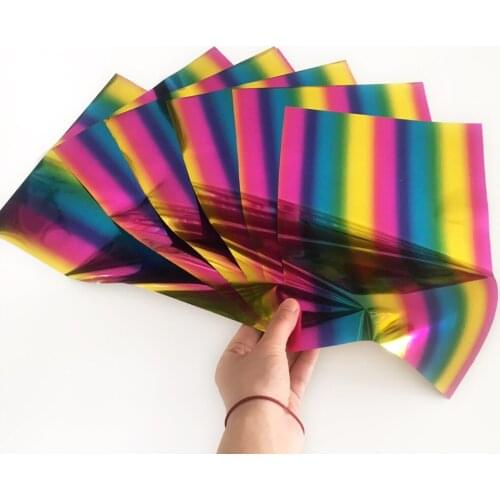 Myfoils 50 sheets A4 rabinow colorful hot stamping foil for toner reative for label/wedding invitation cards/business cards