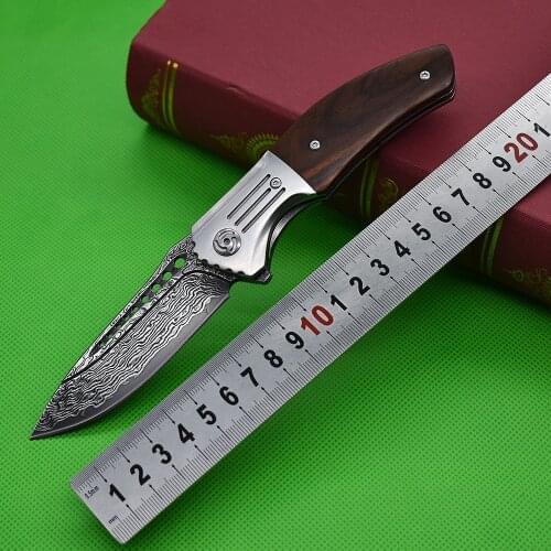 Hot Sale VG10 Steel Damascus Blade Hunting Knives Outdoor Military Knife Jungle Survival Pocket Knife Sharp Kitchen Tools EDC