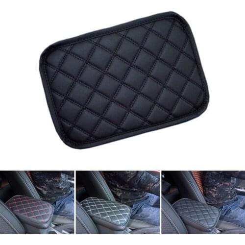 Couro tapete de brao do carro universal interior automtico braos caixa de armazenamento esteiras prova de poeira capa de almofa