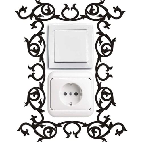 Creative Rattan Switch Decorative Wall Sticker Home Decoration Accessories 4WS0162