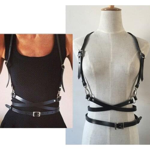 COLDKER Fashion Punk O-Ring garters harness sculpting Long Starp waist belt suspenders belt for ladies