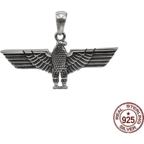 100% S925 sterling silver mens pendant versatile personality fashion retro carved eagle styling to send a gift of love 2018 hot