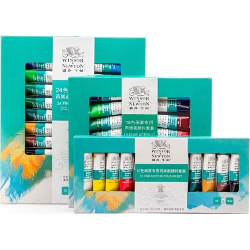 Acrylic Paint Set of 12/18/24 (10ml) Professional Acrylic Paint Set for Artist Painter Drawing Painting Art Pigment Supplies