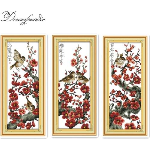 Bird couple cross stitch kit 14ct 11ct count print x stitching embroidery DIY handmade needlework plus
