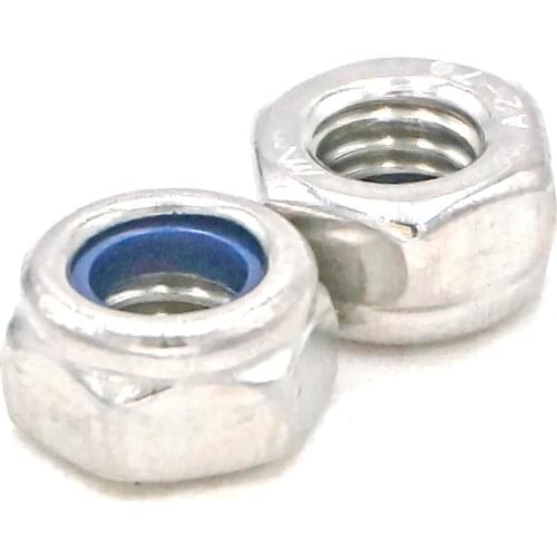 PACK OF 1 Metric M6 201 Stainless Steel Hex Head Nylon Insert Lock Jam Stop Nuts Fasteners