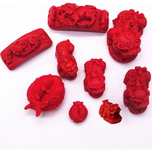 Natural Handmade Pixiu Charm Beads Lucky Amulet Pendant Jewelry Making