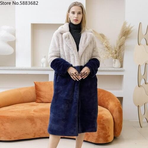 2020 New Winter Thick Long Warm Faux Fur Coat Women Plus Size Faux Fur Jacket Luxury Winter Fur Coats