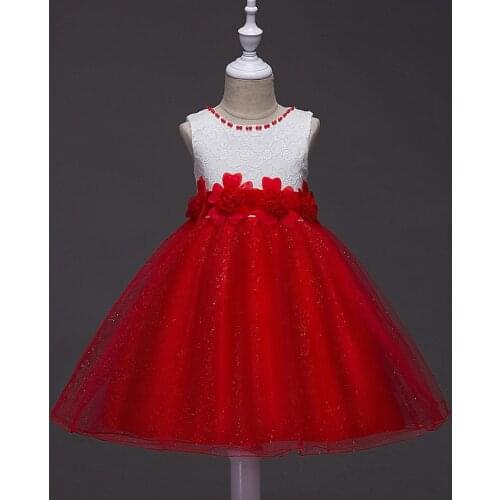 New 2019 tulle baby bridesmaid flower girl wedding dress fluffy ball gown birthday evening prom cloth party dress 15 16 years