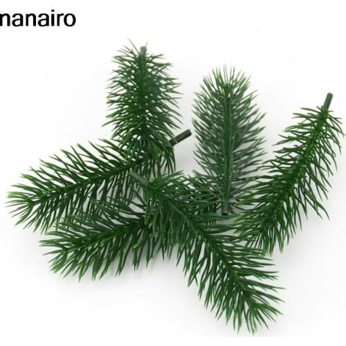 New 50pcs Artificial Plants Pine Branches Christmas tree Wedding Decorations DIY Handcraft Accessories Children Gift Bouquet