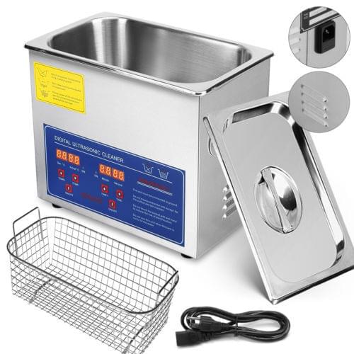 EU in stock 3L New Stainless Steel Industry Heater Ultrasonic Cleaner w/Timer