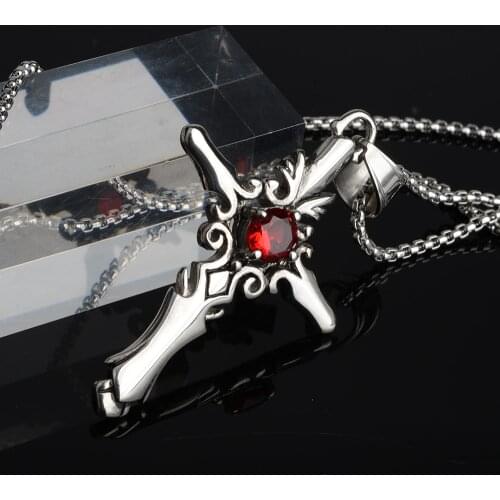 Punk Chain Fashion Rock Style 316L Stainless Steel Geometric Pendant Cross Necklace For Men Women Drop shipping
