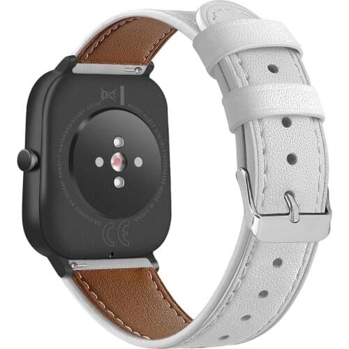 Millimeter leather strap suitable for Amazfit bip GTS Huami Midong Youth Edition watch leather strap Samsung 20mm round tail