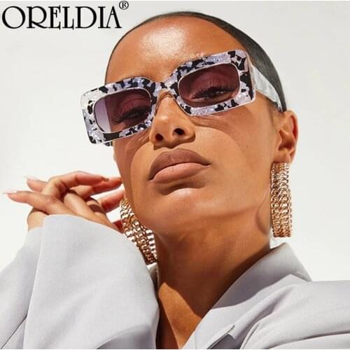 Vintage Leopard Rectangle Sunglasses Women Men Brand Square Frame Sun Glasses Shades Eyewear Lady Outdoor Travel Glasses UV400