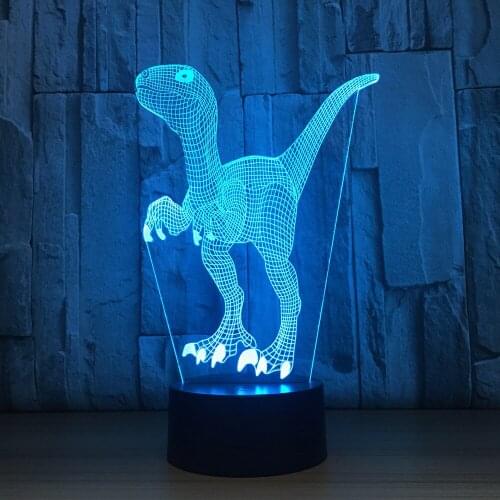 Touch Switch LED Desk Light Night Light Colorful USB Table Acrylic Lamp 3D Illusion Dinosaur Home Decor Kids Gift Free Drop Ship