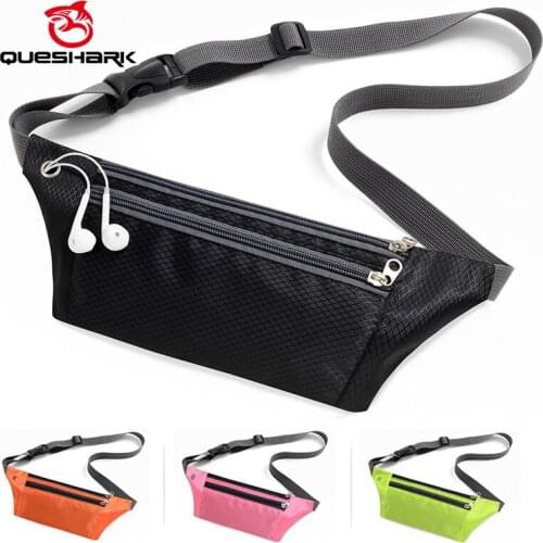 Queshark Ultralight Running Waist Bag Waterproof Sports Mobile Phone Belt Bag Cycling Hiking Fanny Packs Fitness Gym Waist Pouch