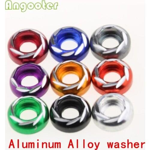 10pcs M6 Anodized Multi Color Aluninum Alloy Cylinder Cup Head Gasket Half Round Washer Car/Bike DIY Shim Part