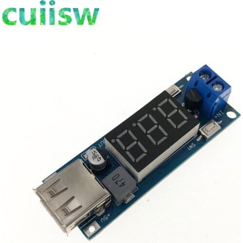 10PCS USB CAR Charger LED Step Down Buck Converter Voltmeter Module Low Power DC 4.5-40V To 5V 2A High Efficiency Low Ripple