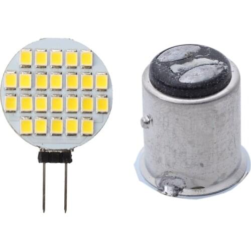 2 Pcs LED Light Bulb: 1Pcs G4 Bulb Spot Lamp Bulb 24 LED Warm White & 1Pcs White 1157 22 SMD LED Light Bulb Tail Light