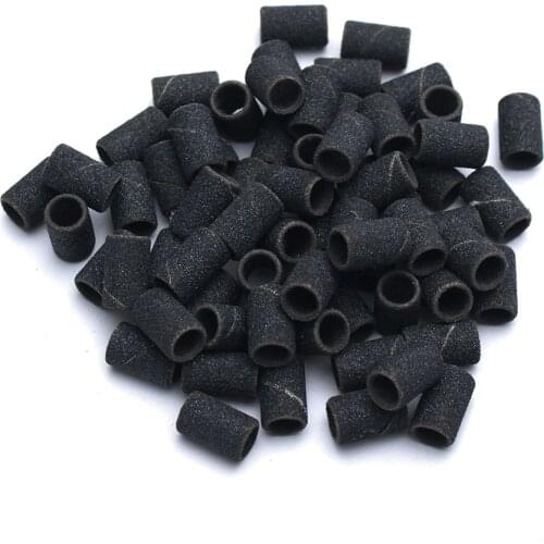 20-50Pcs Drum Sanding Kit 80/120/180/240# Black Nail Drill Bits Abrasive Tools Dremel Accessories Sandpaper Shank Rotary Tools