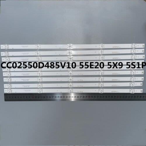 9PCS/LOT Original KKTV U55W K55S Light Bar CC02550D485V10 55E20 5X9 5S1P 1410 5LED 3V 485MM