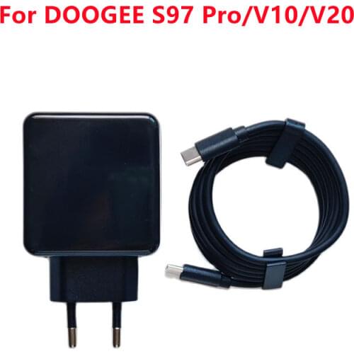 Original DOOGEE V10 AC Adaptor Fast Charger 3.0 Travel Charger EU Plug Adapter + USB Cable DC 5V 9V 11V 3.0A