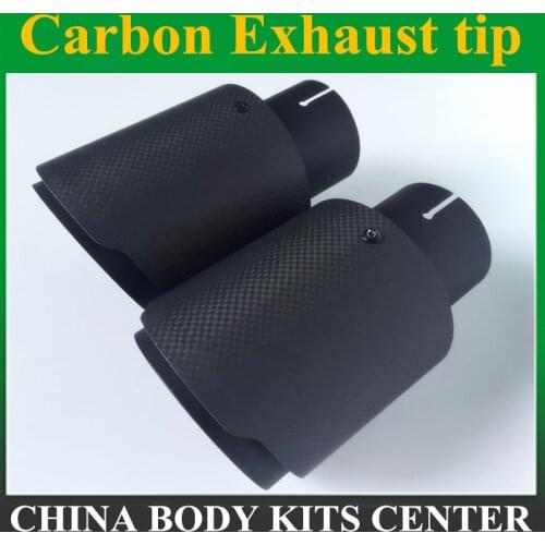 FREE SHIPPING: 2PCS IN63mm OUT101mm Car Carbon Fiber Exhaust End Tips Pipes For Universal Carbon Exhaust Tail Tips