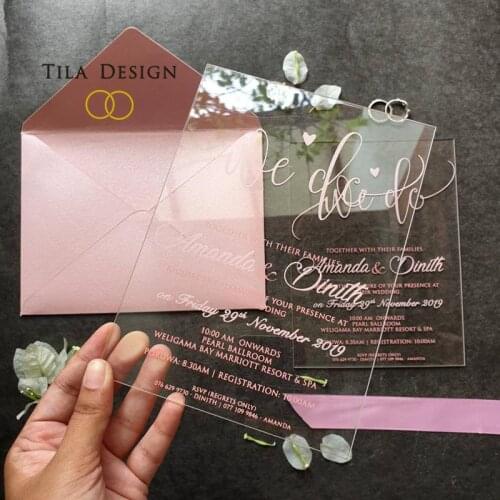 Free shipping Acrylic invitation cards wedding faire part wedding invitations mariage faire part boda partecipazioni matrimonio